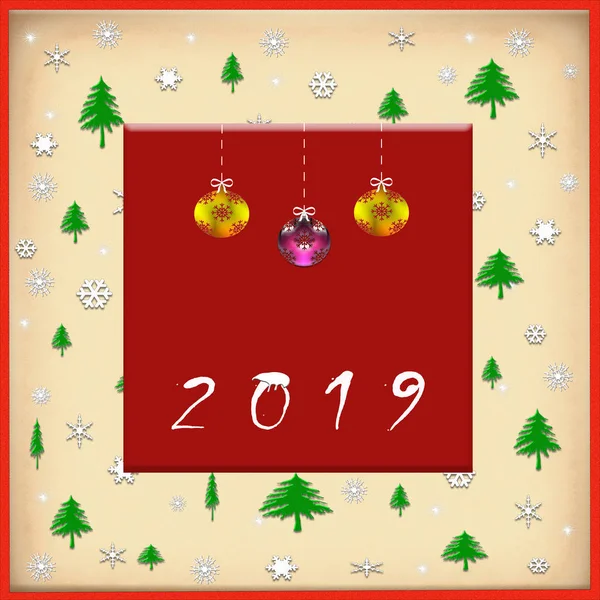 Christmas Happy New Year Winter 2019 Concept — стоковое фото