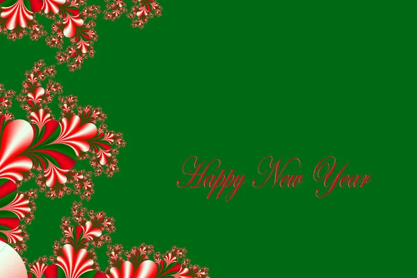 Cartão Inverno Feliz Natal Feliz Ano Novo Design Fractal — Fotografia de Stock