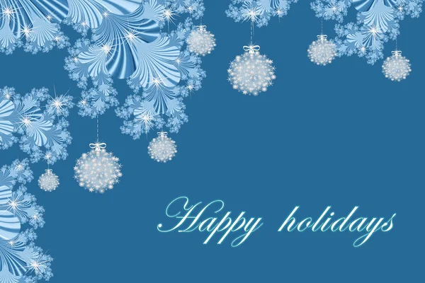 Merry Christmas Happy New Year Fractal Embellishment Winter Card Concept — Stock Photo, Image