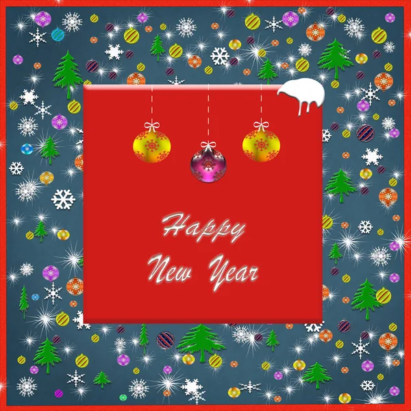 Feliz Natal Feliz Ano Novo Conceito Cartão Inverno — Fotografia de Stock