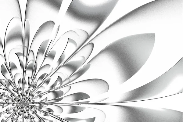 Hermosa Flor Blanco Negro Diseño Fractal Obras Arte Para Diseño — Foto de Stock