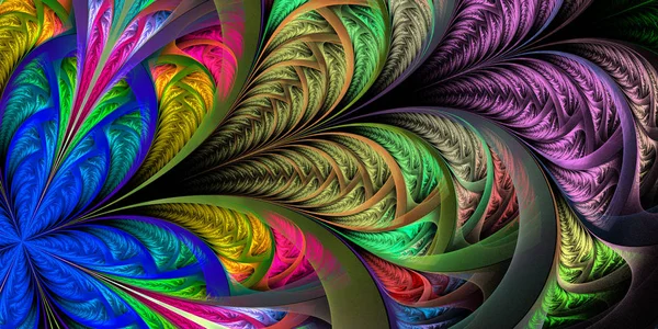 Beautiful Multicolored Fractal Flower Collection Frosty Pattern You Can Use — Stock Photo, Image