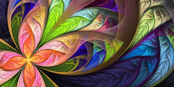 Beautiful Multicolored Fractal Flower Collection Frosty Pattern You Can Use — Stock Photo, Image