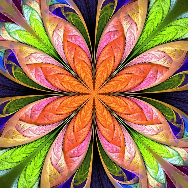 Bela Flor Fractal Multicolorida Coleção Padrão Gelado Você Pode Usá — Fotografia de Stock