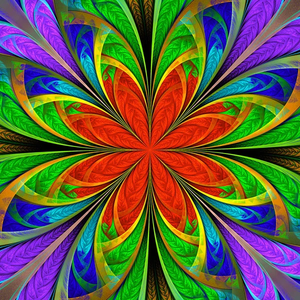 Hermosa Flor Fractal Multicolor Colección Patrón Esmerilado Puede Usarlo Para — Foto de Stock