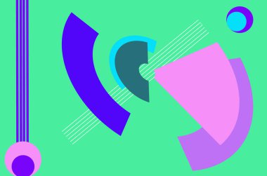 Parlak renkli arka planda avangart bir tarzda. Kutlama ve reklam için doku birimleri.