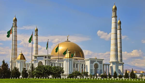 Mesquita Kipchak Mausoléu Que Presidente Turquemenistão Niyazov Está Enterrado Turquemenistão — Fotografia de Stock