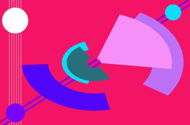 Parlak renkli arka planda avangart bir tarzda. Kutlama ve reklam için doku birimleri.