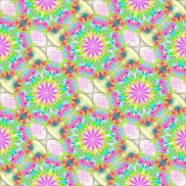 Fraktal tasarımında çok renkli çiçek deseni. Sen-ebilmek kullanma o fo