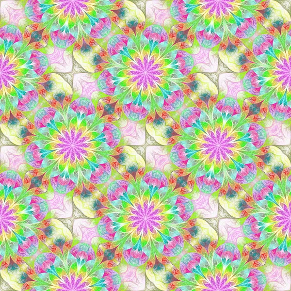 Fraktal tasarımında çok renkli çiçek deseni. Sen-ebilmek kullanma o fo