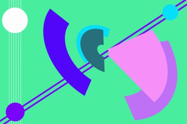 Parlak renkli arka planda avangart bir tarzda. Doku birimleri için 