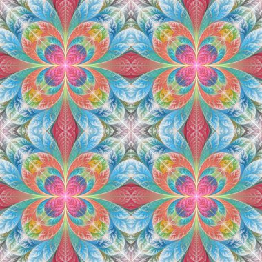 Fraktal tasarım güzel sorunsuz çiçek deseni. Sanat için