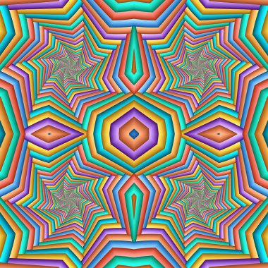 Çok renkli kesintisiz soyut şenlikli model. Kiremitli ethni