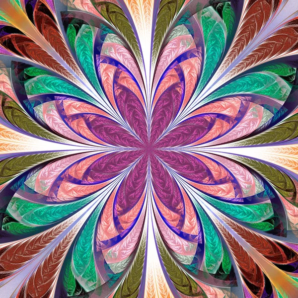 Belle fleur fractale multicolore. Collection - patte givrée — Photo