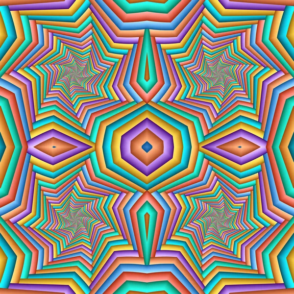 Çok renkli kesintisiz soyut şenlikli model. Kiremitli ethni