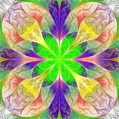Fraktal tasarımında çok renkli çiçek deseni. Sen-ebilmek kullanma o fo