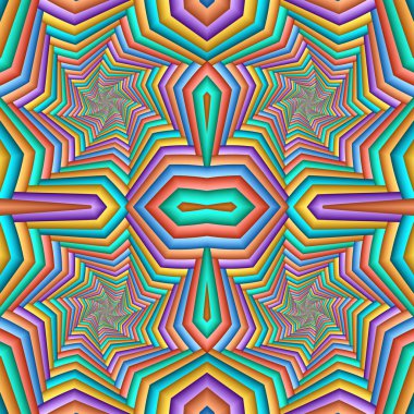 Çok renkli kesintisiz soyut şenlikli model. Kiremitli ethni