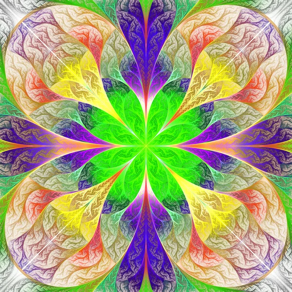 Veelkleurige bloemenpatroon in fractal design. U kunt het fo — Stockfoto