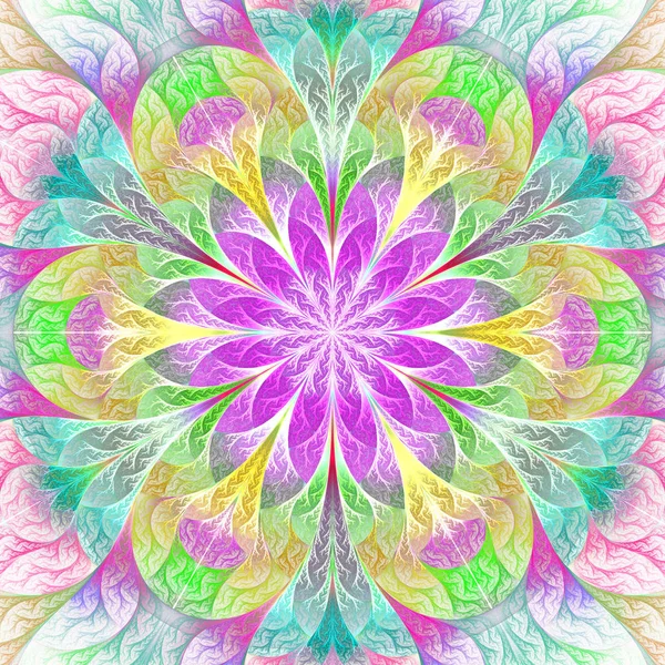 Patrón de flores multicolor en diseño fractal. Puedes usarlo para... — Foto de Stock