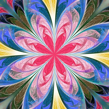 Güzel renkli fraktal çiçek. Koleksiyon - soğuk esen