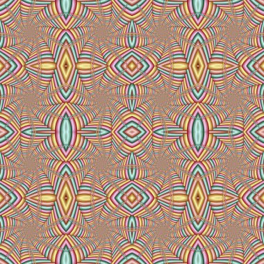 Çok renkli kesintisiz soyut şenlikli model. Kiremitli ethni