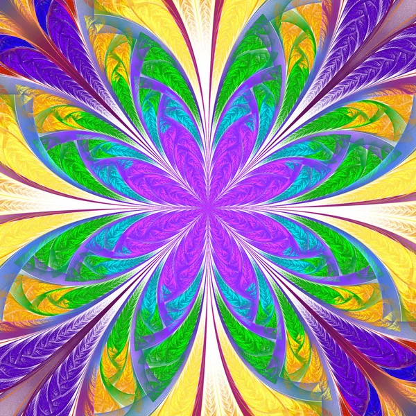 Hermosa flor fractal multicolor. Colección - patte helada — Foto de Stock
