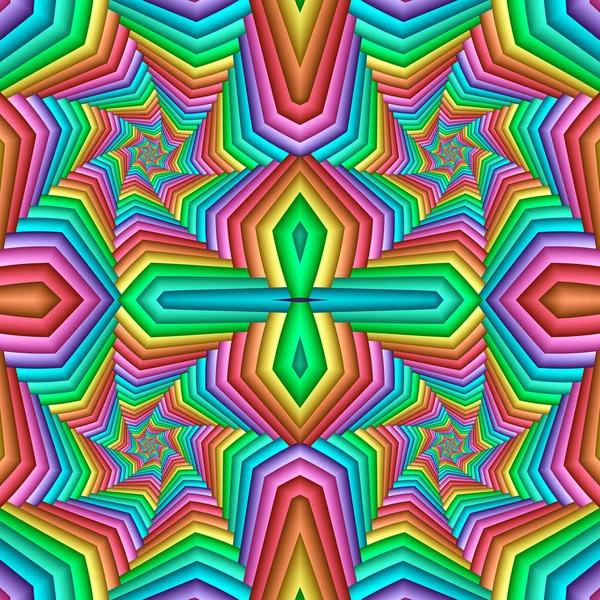 Multicolor naadloze abstracte feestelijke pastel patroon. Betegelde ethni — Stockfoto