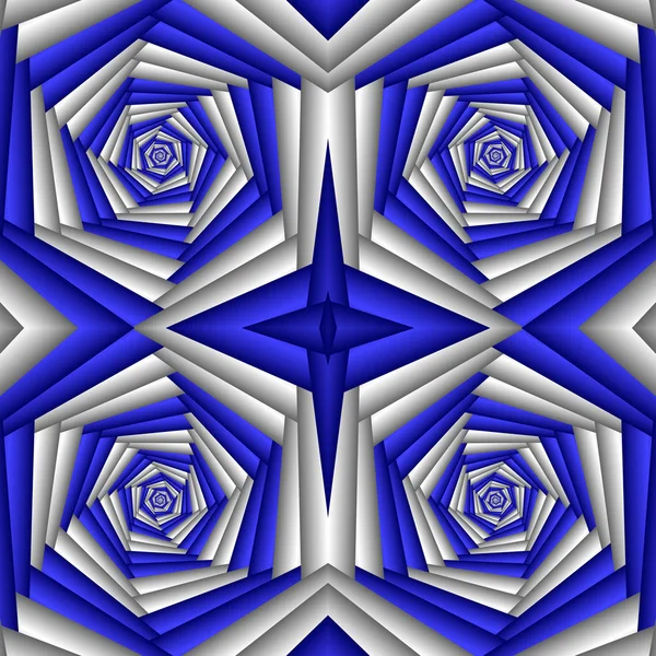 Patrón abstracto sin costuras en azul y blanco. baldosas étnica golpeo — Foto de Stock