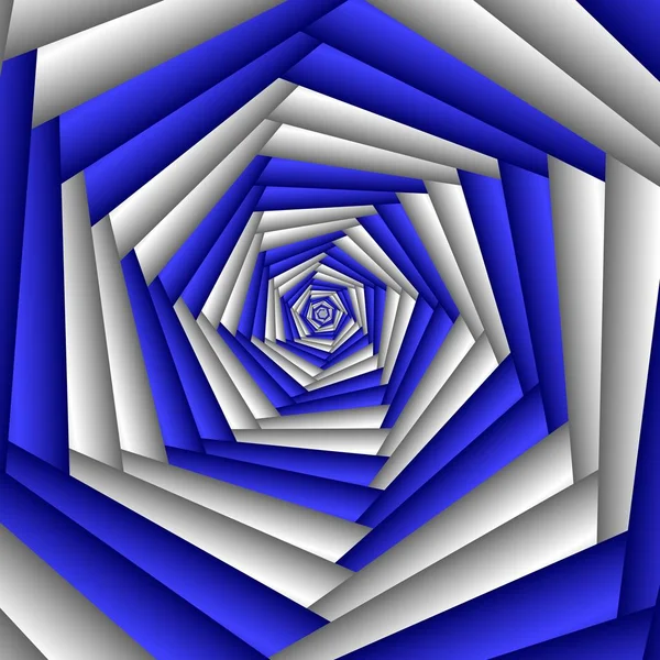 Swirl abstracte fractal-bloem, blauw, wit. Geometrische mozaïek pat — Stockfoto