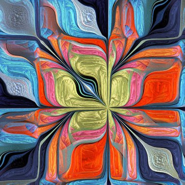 Çok renkli soyut stilize çiçek. Modern sanat. C için resim