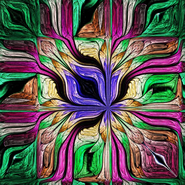 Multicolored Abstract Stylized flower. Modern art. Artwork for c — Stock Photo, Image