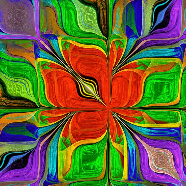 Multicolored Abstract Stylized flower. Modern art. Artwork for c — Stock Photo, Image