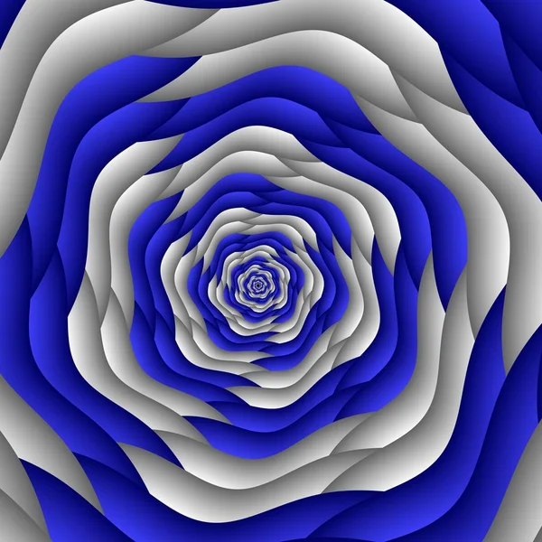Tourbillon abstrait fleur fractale, bleu, blanc. Tapis mosaïque géométrique — Photo