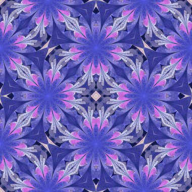 Vitray pencere stili çok renkli çiçek desenli. Sen c