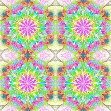 Fraktal tasarımında çok renkli çiçek deseni. Sen-ebilmek kullanma o fo