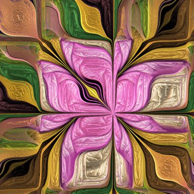 Çok renkli soyut stilize çiçek. Modern sanat. C için resim