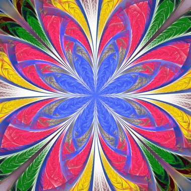 Güzel renkli fraktal çiçek. Koleksiyon - soğuk esen