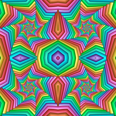 Çok renkli kesintisiz soyut şenlikli model. Kiremitli ethni