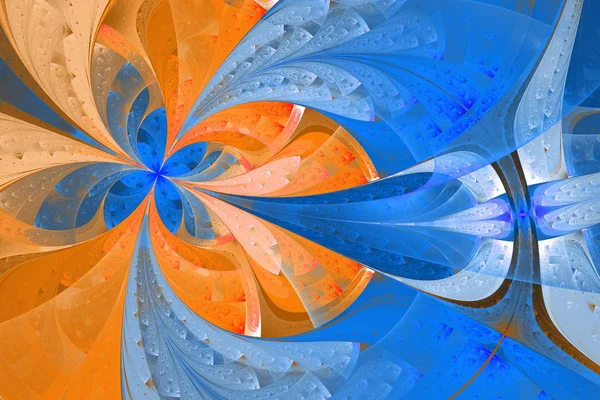Hermosa flor fractal en estilo vitral. Elemento — Foto de Stock