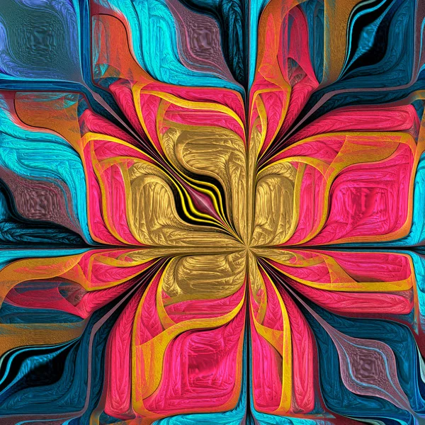 Flor estilizada abstrata multicolorida. Arte moderna. Obra para c Fotos De Bancos De Imagens