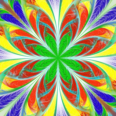 Güzel renkli fraktal çiçek. Koleksiyon - soğuk esen