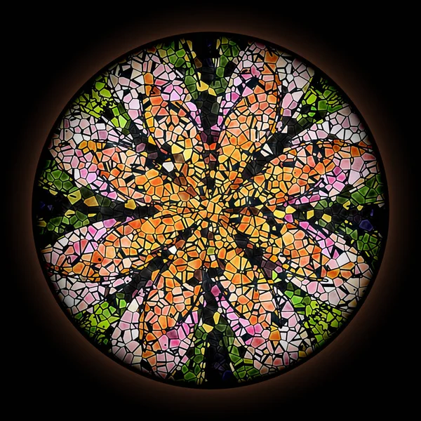 Padrão colorido em estilo de vitral gótico com ro Imagens De Bancos De Imagens