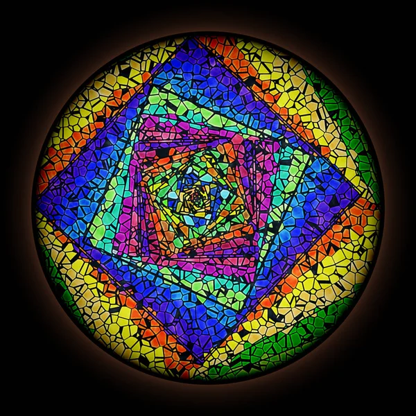 Patrón colorido en estilo de vidriera gótica con ro — Foto de Stock