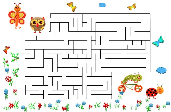 Jogo de labirinto engraçado para crianças pré-escolares. Ilustração da lógica Fotos De Bancos De Imagens Sem Royalties