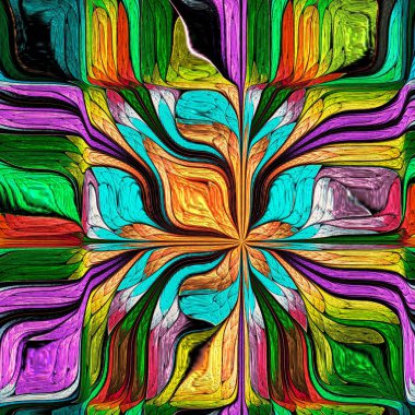 Çok renkli soyut stilize çiçek. Modern sanat. C için resim