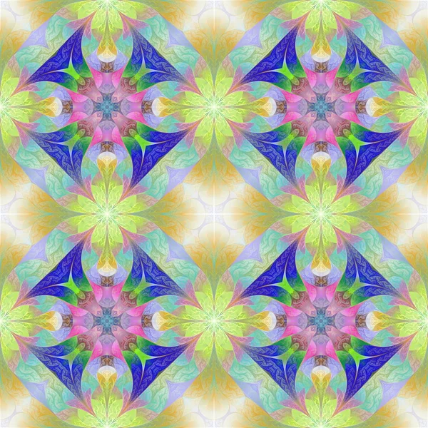 Multicolored flower pattern in mosaic style. You can use it for — Stock Photo, Image