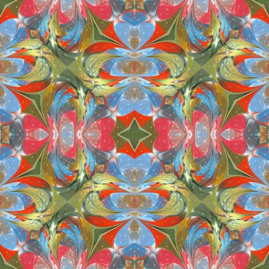 Vitray pencere stili çok renkli çiçek desenli. Sen c