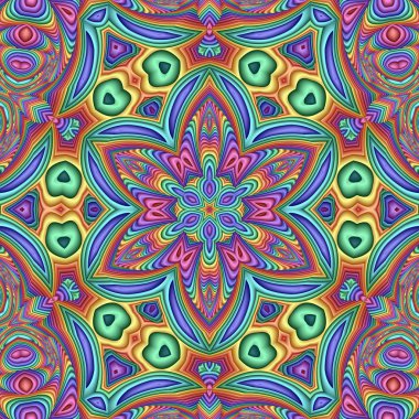 Çok renkli Dikişsiz soyut şenlikli pastel desen. Çini etnik