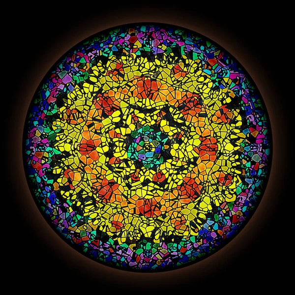 Patrón colorido en estilo de vidriera gótica con ro —  Fotos de Stock