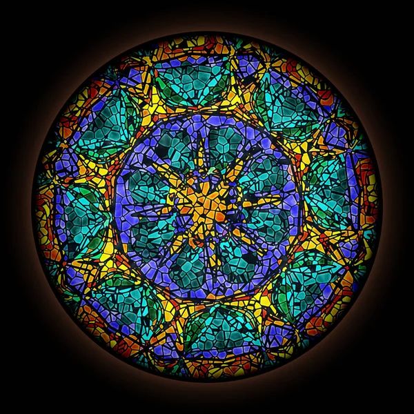 Patrón colorido en estilo de vidriera gótica con ro Imágenes de stock libres de derechos